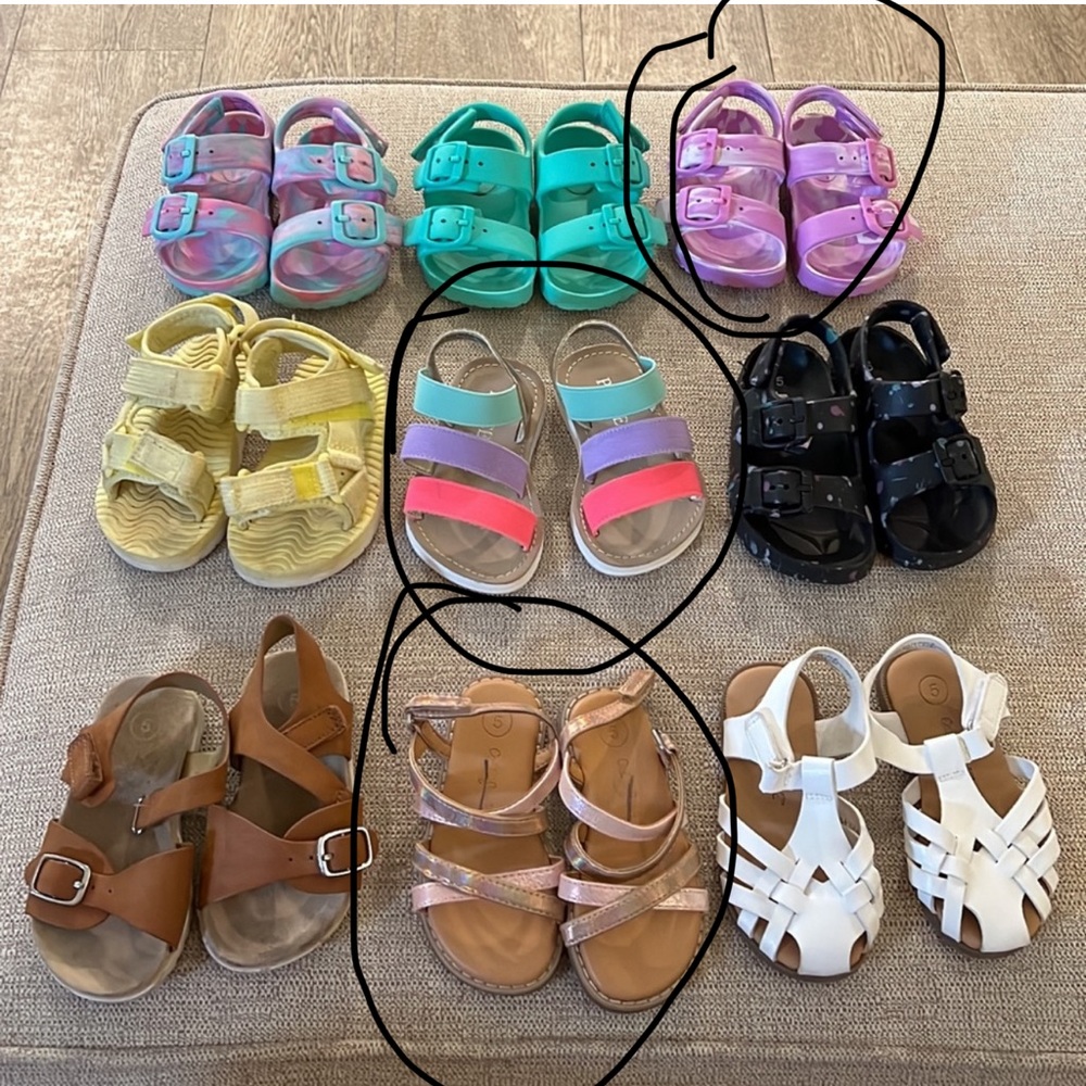 Bundle of toddler girl sandals